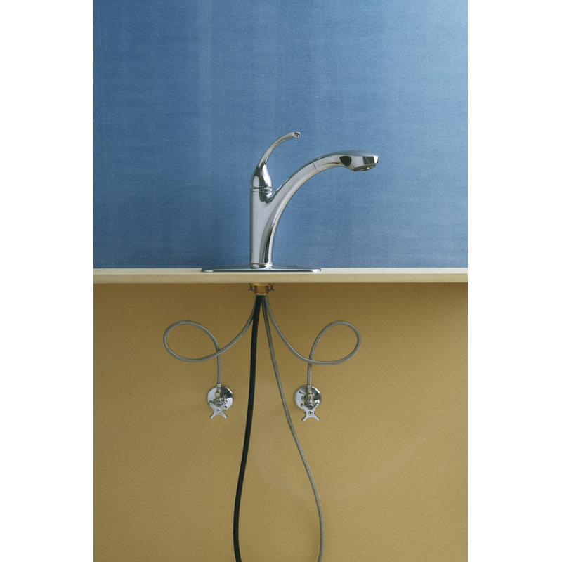 K-10433-BN,VS,G Kohler Forte Pull Out Single Handle Kitchen Faucet